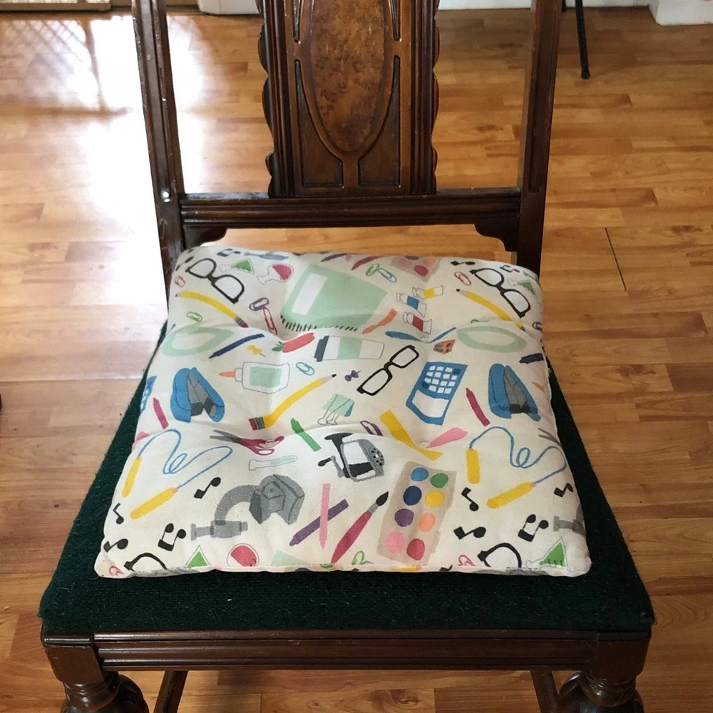 TEACHER SCHOOL inspired thick cushioned square seat cushion 14.5